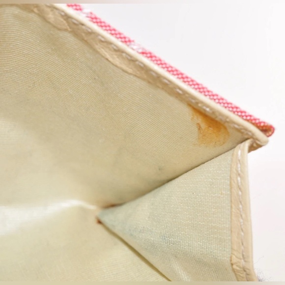 BVLGARI Bi-Fold Wallet Canvas Leather Pink Ivory Women Used Auth - Picture 11 of 14